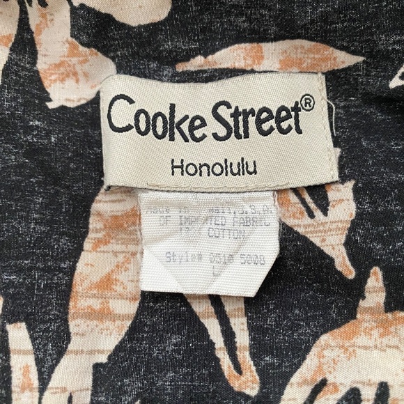 COOKE STREET Reverse Print Grey & Tan Aloha Hawaiian Tropical Shirt Men L Large - Picture 4 of 6